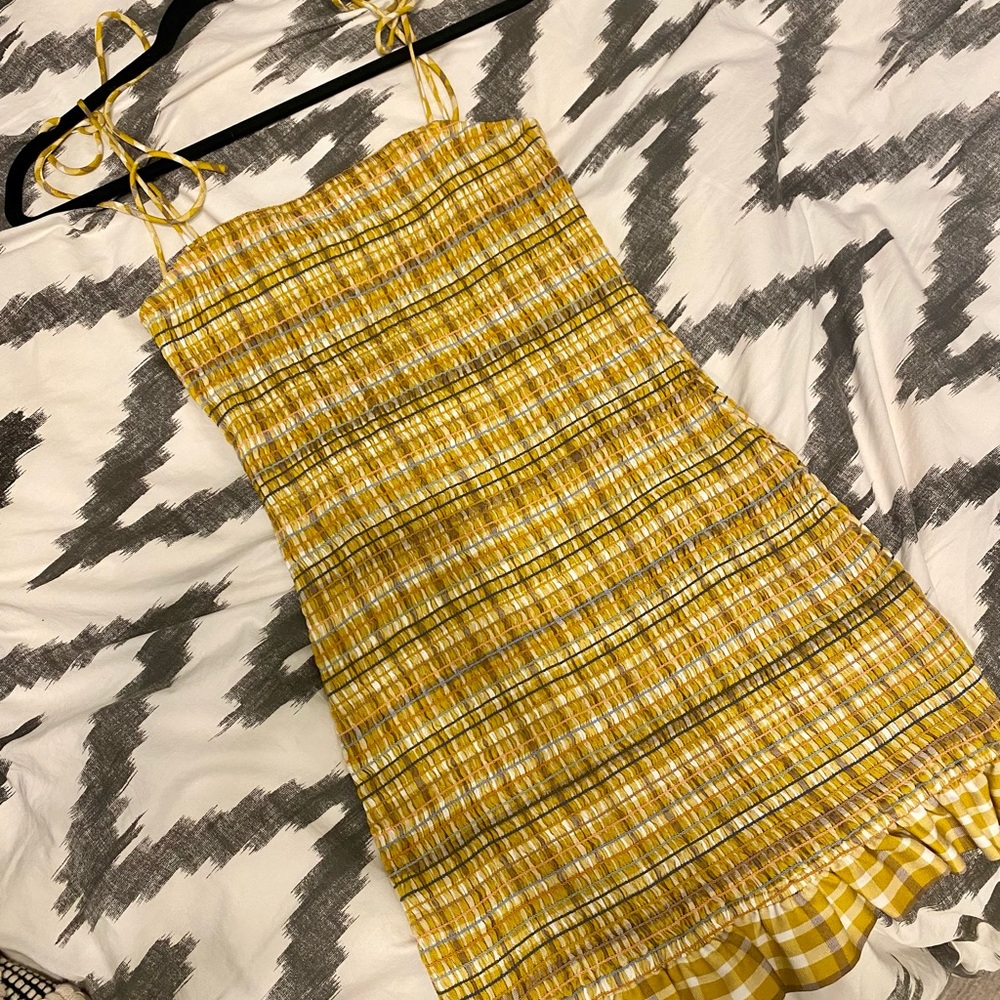 Smocked multi color dress sz large